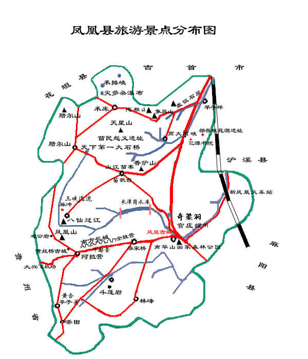 地图:凤凰古城导游图
